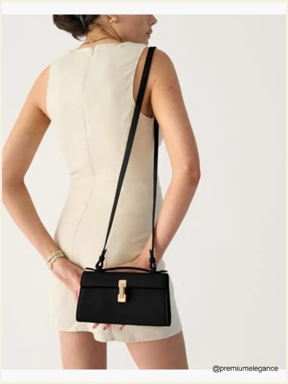 Small Vegan Leather Clutch Purse with Detachable Crossbody Strap - 3-in-1